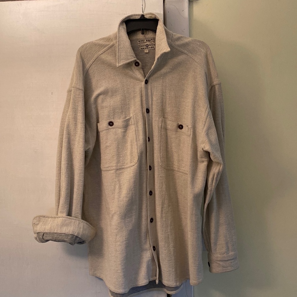 Work Wear ButtonDown Shirt Sweatshirt Lined 💯 Cotton